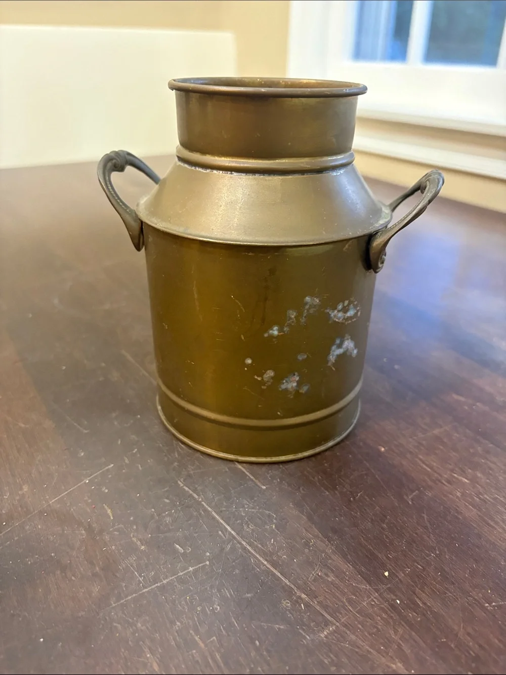 Brass-Tone Decorative Milk Can Vase